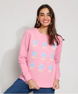 Blusa-de-Moletom-Feminina-Smiley-Decote-Redondo-Rosa-9976564-Rosa_1