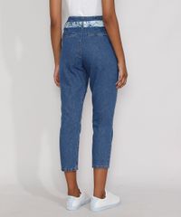 Calca-Jeans-Feminina-Mom-Cintura-Super-Alta-com-Lenco-Estampado-Azul-Medio-9985791-Azul_Medio_2
