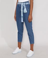 Calca-Jeans-Feminina-Mom-Cintura-Super-Alta-com-Lenco-Estampado-Azul-Medio-9985791-Azul_Medio_5