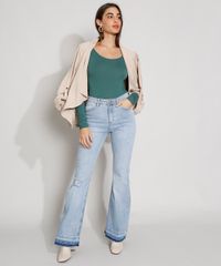 Blusa-Feminina-Manga-Longa-Basica-Decote-Redondo-Verde-Escuro-8578638-Verde_Escuro_3