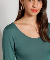 Blusa-Feminina-Manga-Longa-Basica-Decote-Redondo-Verde-Escuro-8578638-Verde_Escuro_4