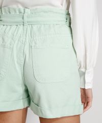 Short-de-Sarja-Feminino-Cintura-Super-Alta-Clochard-com-Faixa-para-Amarrar-Verde-Claro-9983324-Verde_Claro_5