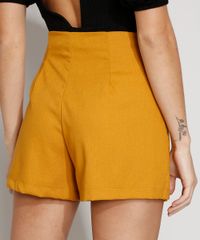 Short-Saia-Feminino-Cintura-Alta-com-Linho-e-Botoes-Mostarda-9976902-Mostarda_2