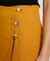 Short-Saia-Feminino-Cintura-Alta-com-Linho-e-Botoes-Mostarda-9976902-Mostarda_6