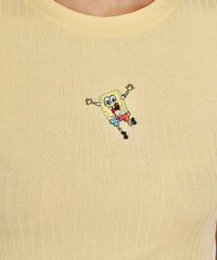 Blusa-Feminina-Manga-Curta-Cropped-Canelada-com-Bordado-Bob-Esponja-Decote-Redondo-Amarelo-Claro-9982378-Amarelo_Claro_2