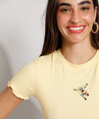 Blusa-Feminina-Manga-Curta-Cropped-Canelada-com-Bordado-Bob-Esponja-Decote-Redondo-Amarelo-Claro-9982378-Amarelo_Claro_6
