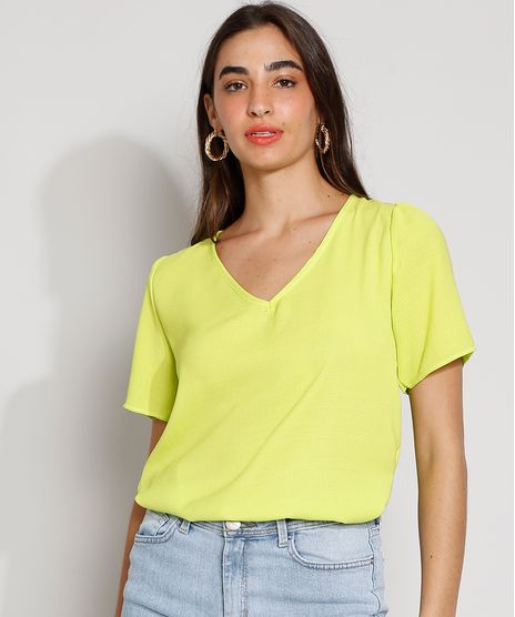 Blusa-Feminina-Manga-Bufante-Decote-V-Verde-9981848-Verde_1