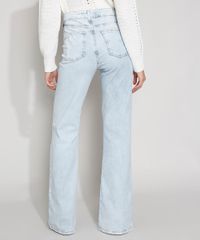 Calca-Jeans-Feminina-Cintura-Super-Alta-Flare-com-Fenda-Frontal-Azul-Claro-9985798-Azul_Claro_2