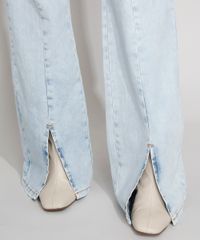Calca-Jeans-Feminina-Cintura-Super-Alta-Flare-com-Fenda-Frontal-Azul-Claro-9985798-Azul_Claro_5