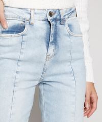 Calca-Jeans-Feminina-Cintura-Super-Alta-Flare-com-Fenda-Frontal-Azul-Claro-9985798-Azul_Claro_6