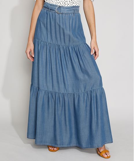Saia-Jeans-Feminina-Longa-Clochard-com-Recorte-e-Cinto-Azul-Medio-9985796-Azul_Medio_1