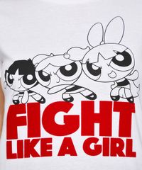 Camiseta-Feminina-Manga-Curta-As-Meninas-Superpoderosas--Fight-Like-a-Girl--Flocada-Decote-Redondo-Off-White-9979481-Off_White_2