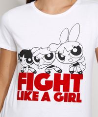 Camiseta-Feminina-Manga-Curta-As-Meninas-Superpoderosas--Fight-Like-a-Girl--Flocada-Decote-Redondo-Off-White-9979481-Off_White_6