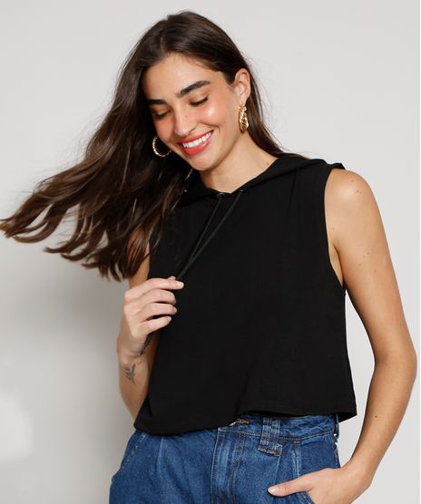Regata-de-Moletom-Feminina-Basica-Cropped-com-Capuz-Preta-9980050-Preto_1