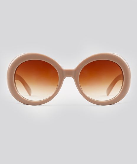 Oculos-de-Sol-Redondo-Feminino-Oneself-Bege-9239805-Bege_1