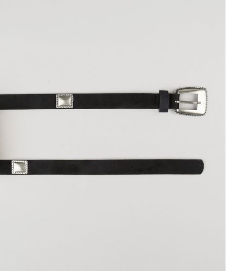 Cinto-Feminino-em-Suede-com-Tachas-Preto-9166648-Preto_1