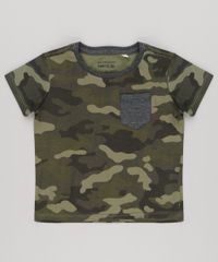 Camiseta-Infantil-Estampada-Camuflada-com-Bolso-Manga-Curta-Gola-Careca-Verde-Militar-9140063-Verde_Militar_1