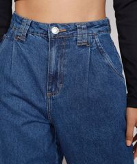 Calca-Jeans-Feminina-Baggy-Cintura-Super-Alta-com-Pregas-Azul-Medio-9978128-Azul_Medio_5