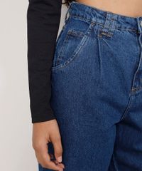 Calca-Jeans-Feminina-Baggy-Cintura-Super-Alta-com-Pregas-Azul-Medio-9978128-Azul_Medio_6