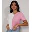 Camiseta-Feminina-Manga-Curta-Bicolor-Decote-Redondo-Rosa-9981697-Rosa_1