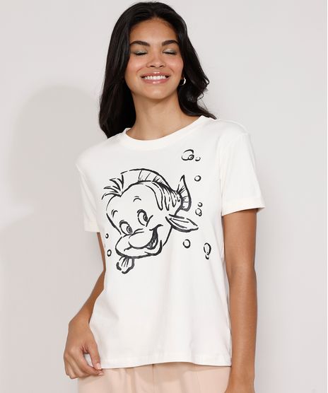 Camiseta-Feminina-Manga-Curta-Linguado-A-Pequena-Sereia-Decote-Redondo-Off-White-9983827-Off_White_1