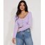 Blusa-Feminina-Manga-Longa-Cropped-com-Lace-Up-Decote-Redondo-Lilas-9981746-Lilas_1