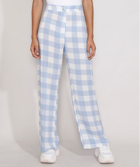 Calca-Feminina-Reta-Cintura-Super-Alta-Estampada-Xadrez-Vichy-Azul-9986309-Azul_1