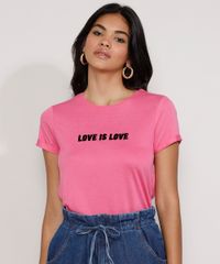 Camiseta-Feminina-Manga-Curta-Pride--Love-is-Love--Flocada-Decote-Redondo-Rosa-9976655-Rosa_1
