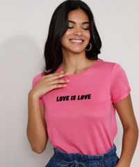 Camiseta-Feminina-Manga-Curta-Pride--Love-is-Love--Flocada-Decote-Redondo-Rosa-9976655-Rosa_2