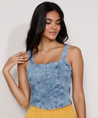Regata-Jeans-Feminina-Cropped-Corset-Marmorizada-Alca-Larga-Decote-Reto-Azul-Claro-9985968-Azul_Claro_6