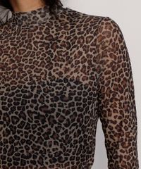 Blusa-de-Tule-Feminina-Manga-Longa-Estampada-Animal-Print-Onca-Gola-Alta-Bege-Escuro-9981296-Bege_Escuro_5