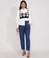 Top-Cropped-Feminino-Estampado-Xadrez-Vichy-Alca-Larga-Decote-Reto-Preto-9985148-Preto_3