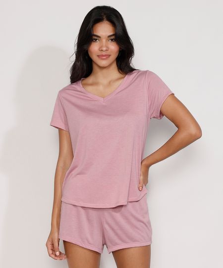 Pijama-Feminino-Manga-Curta-Rose-9981141-Rose_1 Pijama-Feminino-Manga-Curta-Rose-9981141-Rose_1
