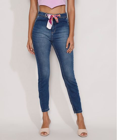 Calca-Jeans-Feminina-Skinny-Cropped-Cintura-Alta-com-Lenco-Estampado-Azul-Escuro-9985617-Azul_Escuro_1