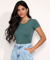 Camiseta-Feminina-Basica-Manga-Curta-Decote-Redondo-Verde-Escuro-9647678-Verde_Escuro_1