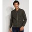 Jaqueta-Bomber-de-Nylon-Masculina-Acolchoada-com-Bolsos-Verde-Escuro-9973805-Verde_Escuro_1