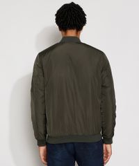 Jaqueta-Bomber-de-Nylon-Masculina-Acolchoada-com-Bolsos-Verde-Escuro-9973805-Verde_Escuro_2