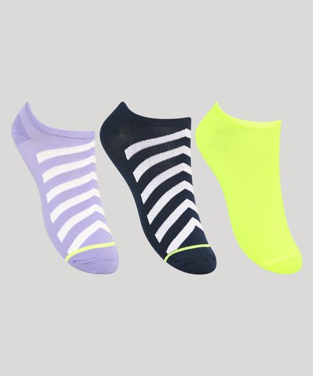 Kit-de-3-Meias-Femininas-Esportivas-Ace-Cano-Baixo-Estampadas-Chevron-Multicor-9977785-Multicor_1