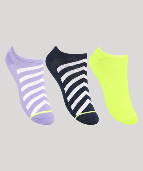 Kit-de-3-Meias-Femininas-Esportivas-Ace-Cano-Baixo-Estampadas-Chevron-Multicor-9977785-Multicor_1