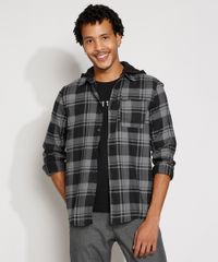 Camisa-de-Flanela-Masculina-Tradicional-Estampada-Xadrez-com-Capuz-Manga-Longa-Cinza-9974021-Cinza_1