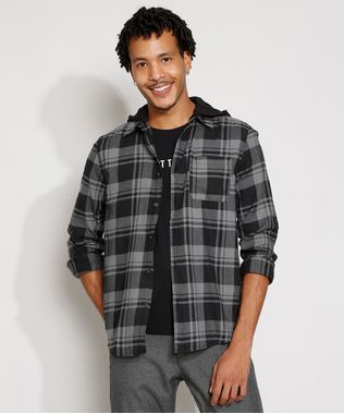 Camisa-de-Flanela-Masculina-Tradicional-Estampada-Xadrez-com-Capuz-Manga-Longa-Cinza-9974021-Cinza_1