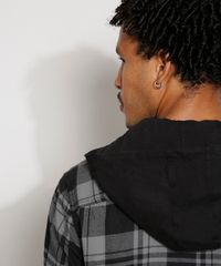 Camisa-de-Flanela-Masculina-Tradicional-Estampada-Xadrez-com-Capuz-Manga-Longa-Cinza-9974021-Cinza_5