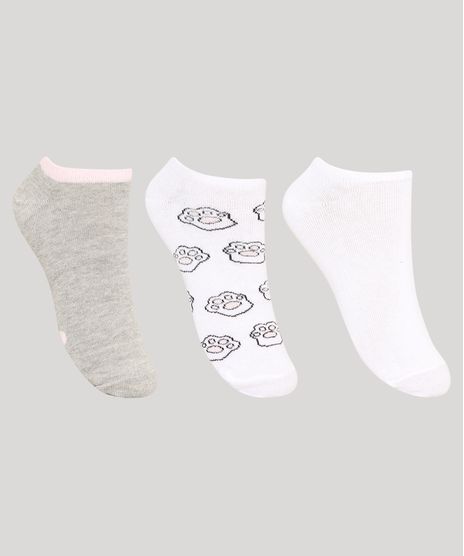 Kit-de-3-Meias-Femininas-Cano-Baixo-Estampadas-Patinhas-Branco-9977787-Branco_1