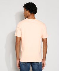Camiseta-Masculina-Manga-Curta--No-Time-For-Fake-People--com-Bordado-Gola-Careca-Coral-9984651-Coral_2