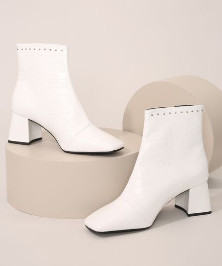 Bota-Feminina-Oneself-Salto-Medio-Texturizada-Croco-com-Taxas-Branca-9985390-Branco_1