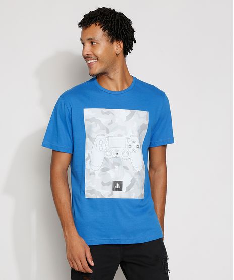 Camiseta-Masculina-Manga-Curta-Playstation-Gola-Careca-Azul-9982569-Azul_1