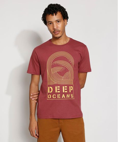 Camiseta-Masculina-Manga-Curta--Deep-Oceans--Gola-Careca-Vinho-9987059-Vinho_1