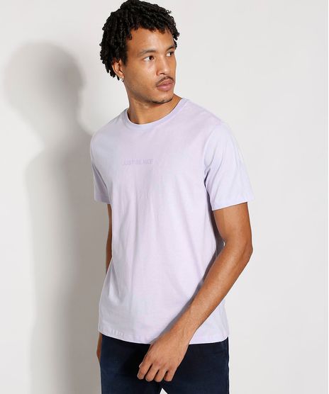 Camiseta-Masculina-Manga-Curta--Just-Be-Nice--com-Bordado-Gola-Careca-Lilas-9984652-Lilas_1