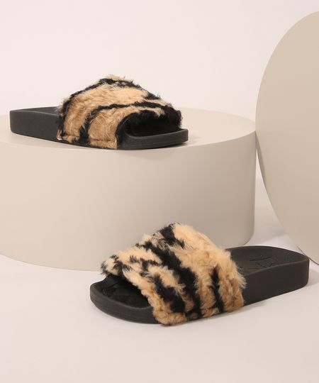 Chinelo-Slide-Infantil-Molekinha-em-Pelucia-Estampado-Animal-Print-Tigre-Preto-9986819-Preto_1