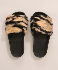 Chinelo-Slide-Infantil-Molekinha-em-Pelucia-Estampado-Animal-Print-Tigre-Preto-9986819-Preto_2
